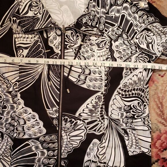 ERIN LONDON Black/White Designer Zip Up Jacket - Picture 9 of 12